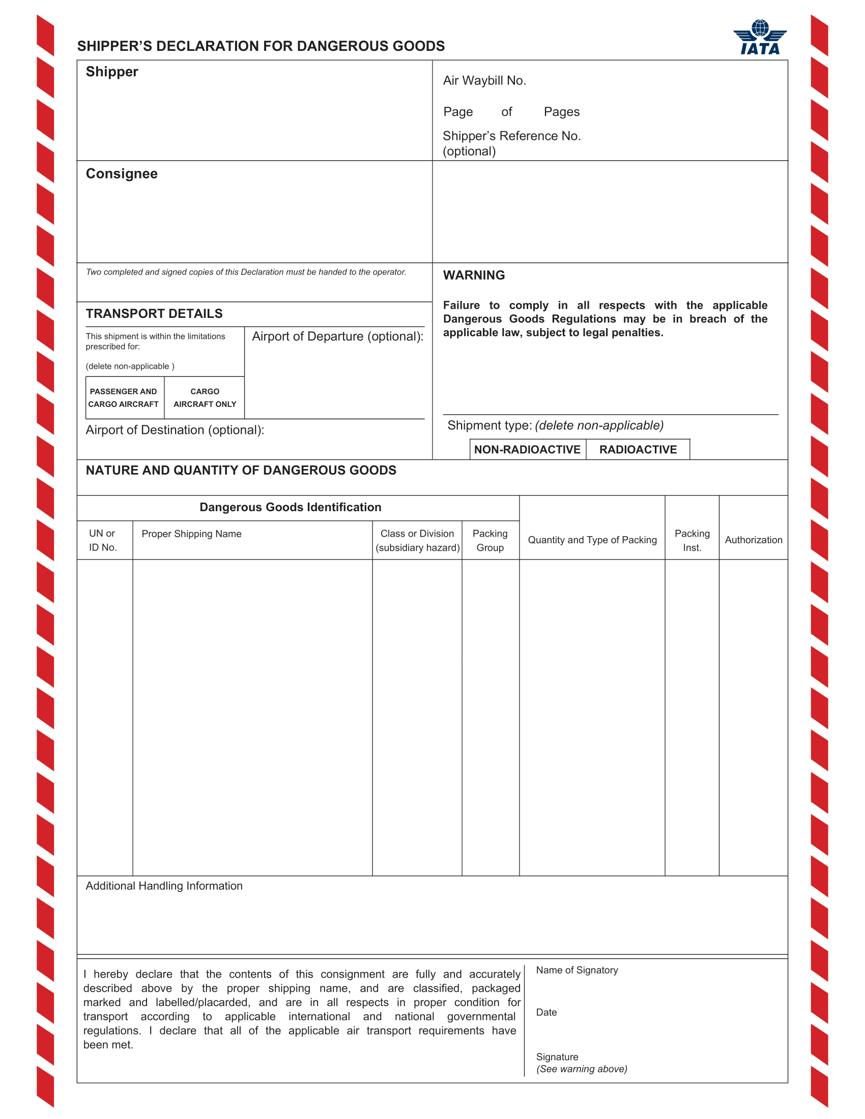 Dangerous Goods License [Sample]